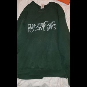 Green crew neck